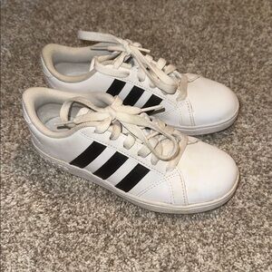Adidas Classic White and Black Striped Shoes